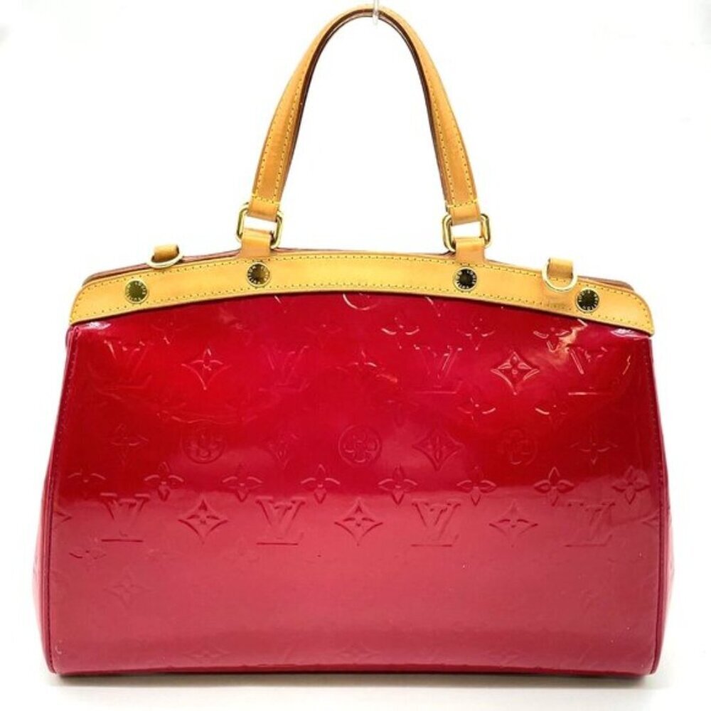 Louis Vuitton Brea MM Red Monogram Vernis Satchel | Authentic LV Crossbody Bag - Picture 3 of 15